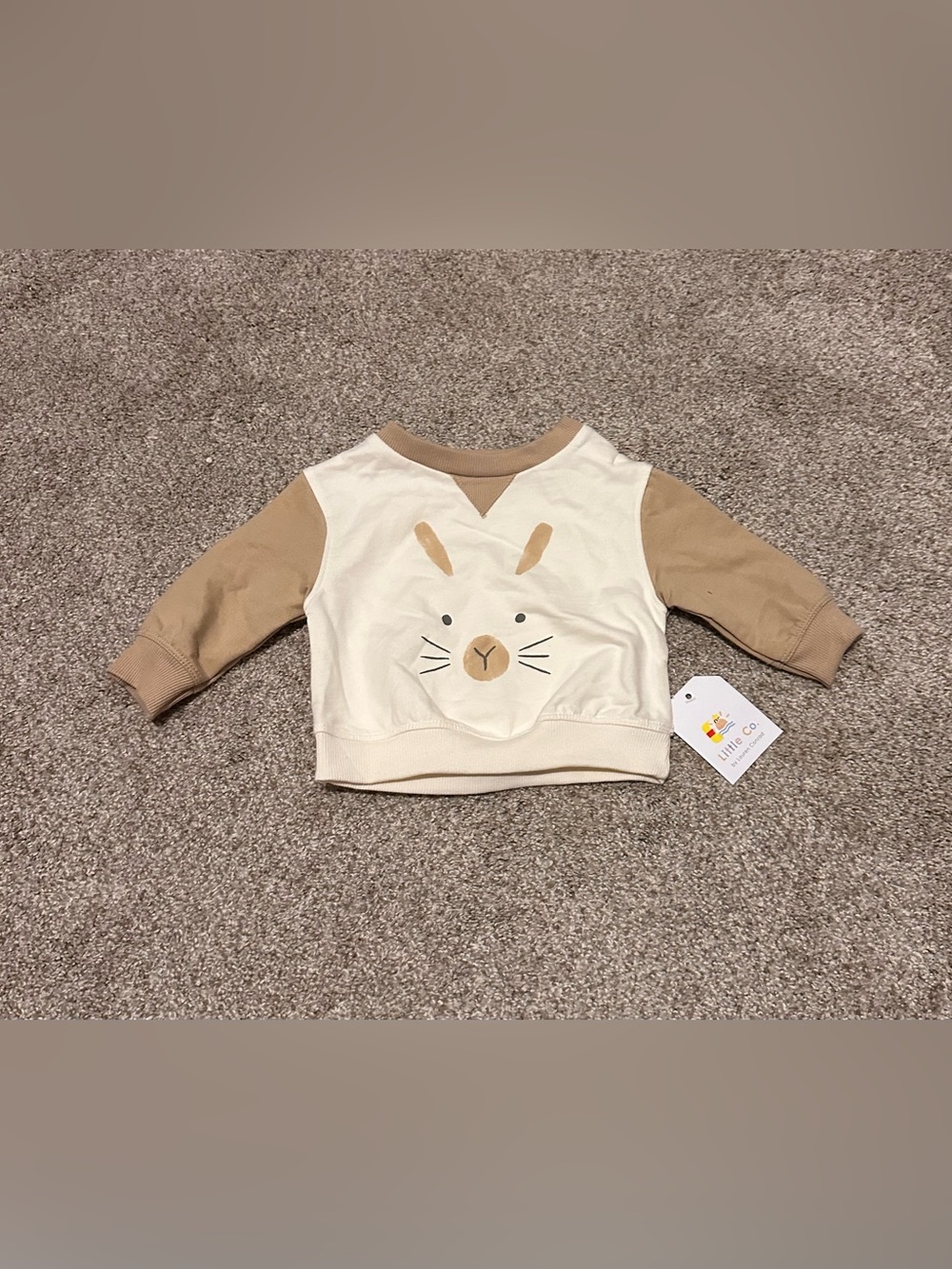 Cream & Tan Bunny Pullover Sweatshirt